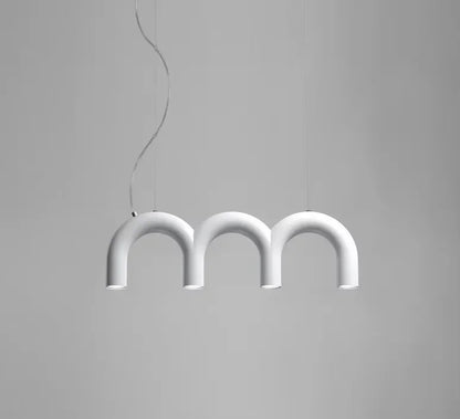 Oblure Arch Chandelier Post Modern Design Pendant Light for Coffee living Room Kitchen U shaped Lamp Blue Metal macaron lamp