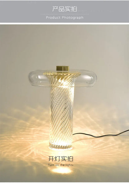 Nordic  personalized twisted glass desk lamp modern LED decorative lamp study bedroom bedside designer Table lamp