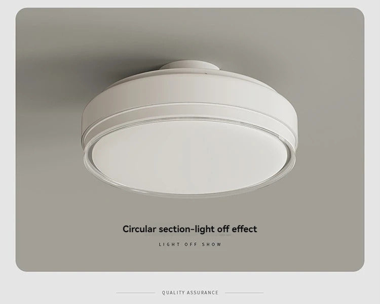 Modern Bladeless Ceiling Fans Round Flush Mount Fan Light
