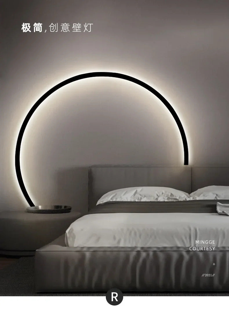 Nordic Minimalist Circle Background LED Wall Lamp Modern sofa background wall lights