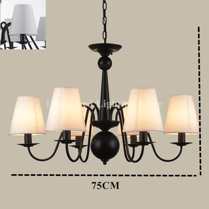 Ameican Black Rustic Chandelier Hotel Salon Hanging Lamp