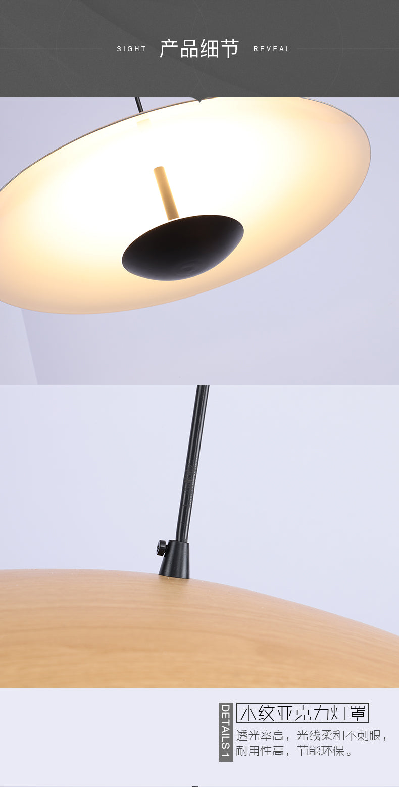 Nordic Design Led Pendant Lights Wood Grain Black For Dining Table Room Kitchen Hanging Lamp Fixture Home Decor Lighting Lusters