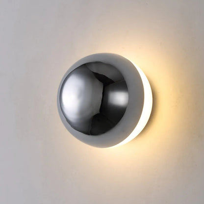 Minimalist Plated Silver Luxurious Wall Lamp Modern Simple Circular Lunar Eclipse sconce