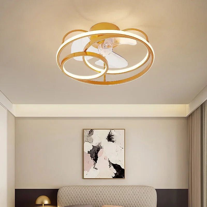 Modern simple LED Ceiling Fan Lamp with remote control Dining Room Bedroom Indoor lighting