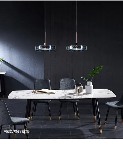 Modern blue pendant light Simple Nordic glass pendant light