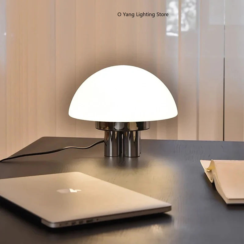 Mushroom Milk White Acrylic Retro Style LED Lights Romantic Nordic Home Decor Living Room Study Bedroom Warm Table Lamp