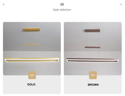 Rectangular chandelier Aluminum LED deco design Nordic style lamp