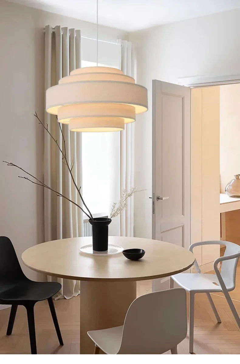 Nordic Fabric Pendant Light Wabi Sabi Led Chandelier