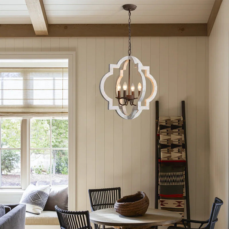 American Vintage Wrought Iron Gold Chandelier Nordic Design Living Room Pendant Lamp