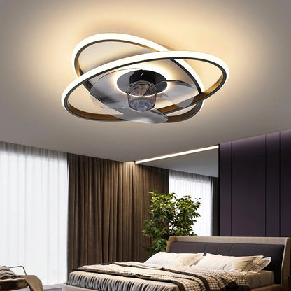 Modern bedroom decor led ceiling fan light lamp dining room remote control lamps