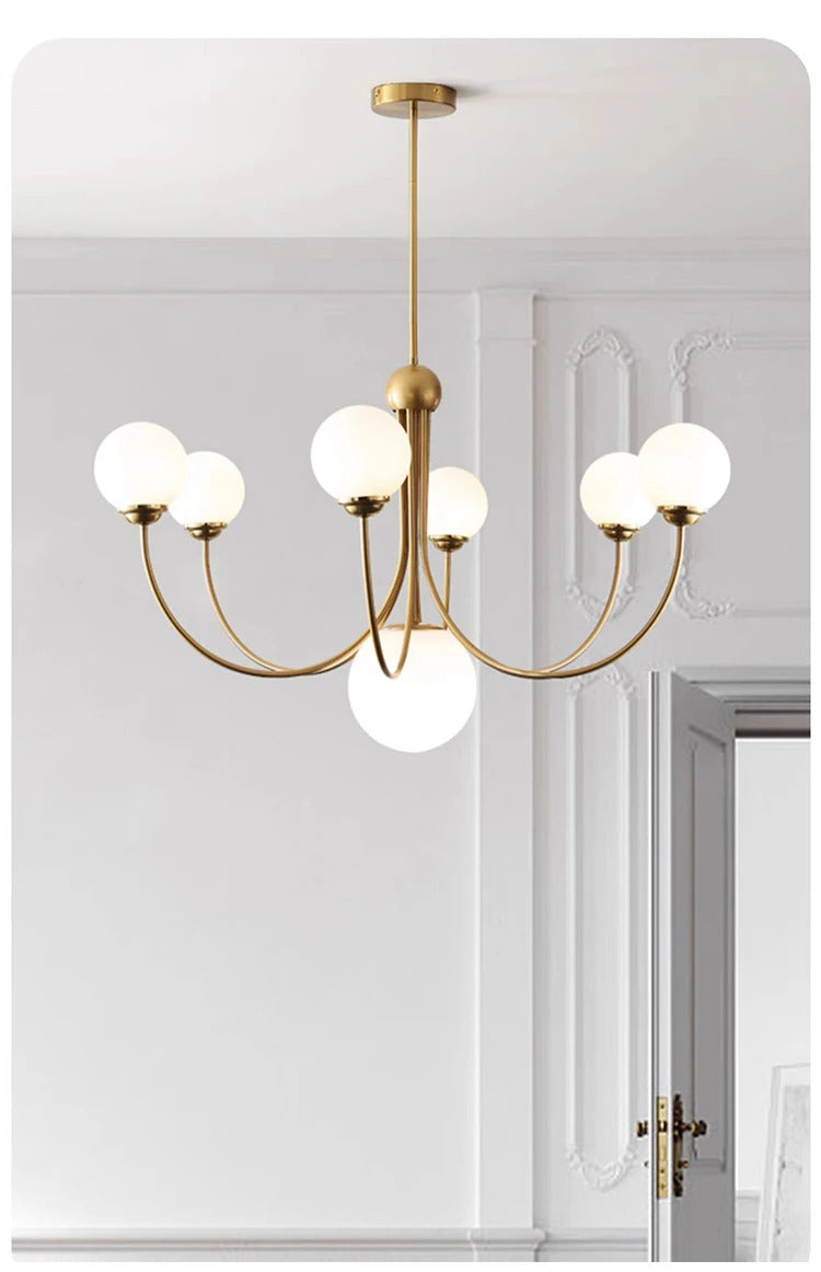 Nordic glass Pendant lamp French Gold chandelier