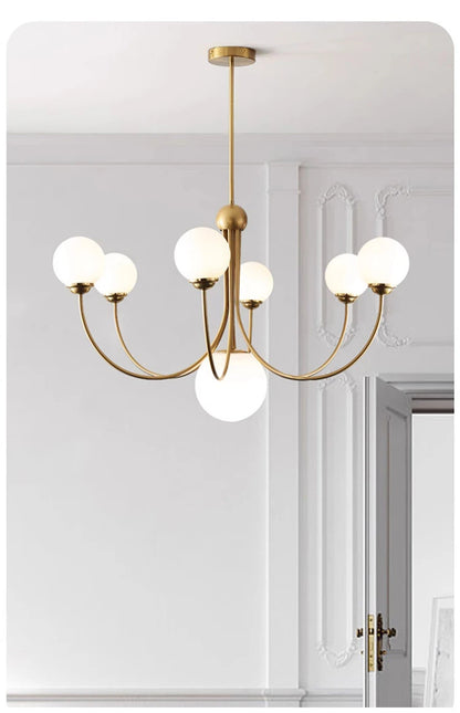 Nordic glass Pendant lamp French Gold chandelier