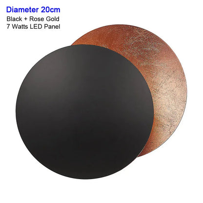 Modern Texture Designer round Wall Lamp Rotatable Black Gold round Sconce light