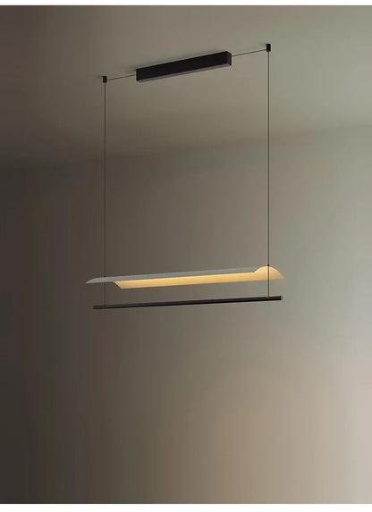 Nordic minimalist Linear Chandelier Modern black white industrial long Pendant Lamp