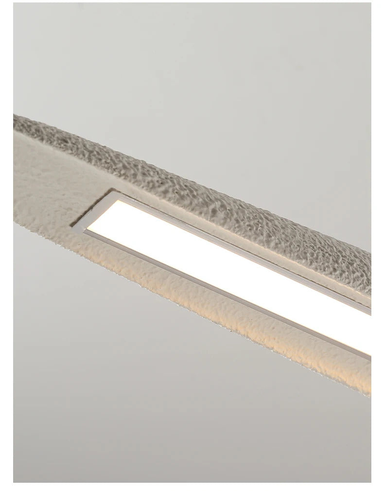 Minimalist Long Strip Wabi Sabi Dining Room Pendant Lamp Tea Bar Cafe LED Ceiling Chandelier