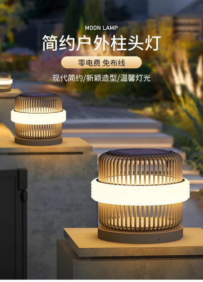 Outdoor wall column head lamps Waterproof solar floor lights  Pillar Wall lighting LED