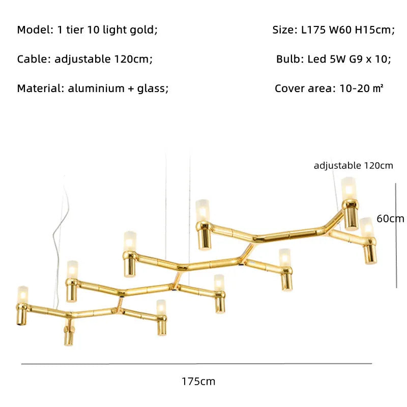 Crown Major Chandelier Nordic Tube Silver Chandelier Modern Led Luxury Chandelier