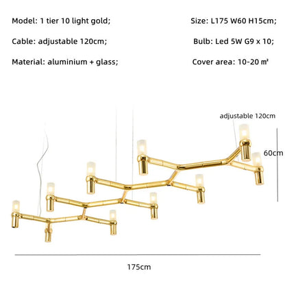 Crown Major Chandelier Nordic Tube Silver Chandelier Modern Led Luxury Chandelier