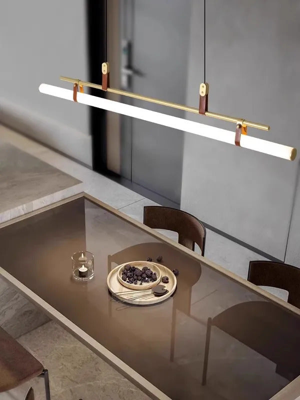 Nordic Minimalist Dining room Study Room Office Desk lighting Coffee Table Kitchen island Long Strip LED Ceiling Pendant Lamp