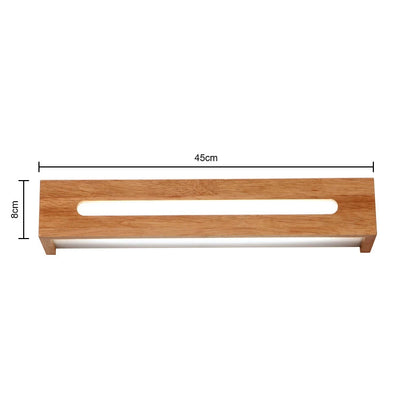 Modern Bathroom Mirror Wall Lamps Nordic Solid Wooden Linear LED Sconce light
