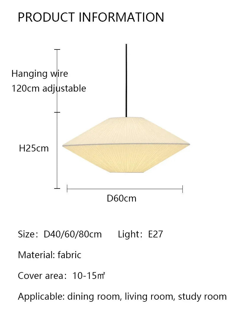 Brera Pendant Lamp Japanese Fabric Pendant Lamp Creative Dining Room B&B Ceiling Chandelier