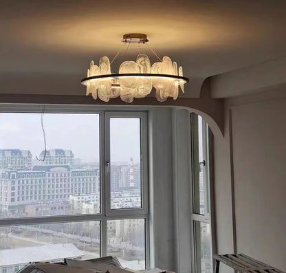 Modern Luxury crystals Ring Chandelier Italian designer glass golden pendant light