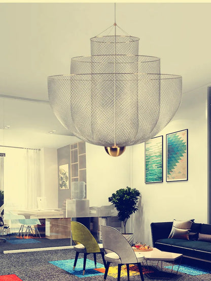 Designer Metal Cage Chandelier Modern Meshmatics Chandelier