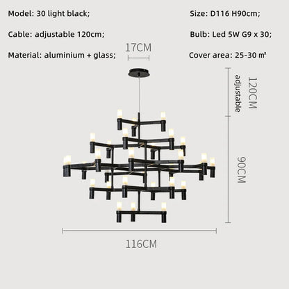 Crown Major Chandelier Nordic Tube Silver Chandelier Modern Led Luxury Chandelier