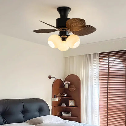 American Retro ceiling Fan Light European Mid-Century vintage Luxury chandelier Remote Fan