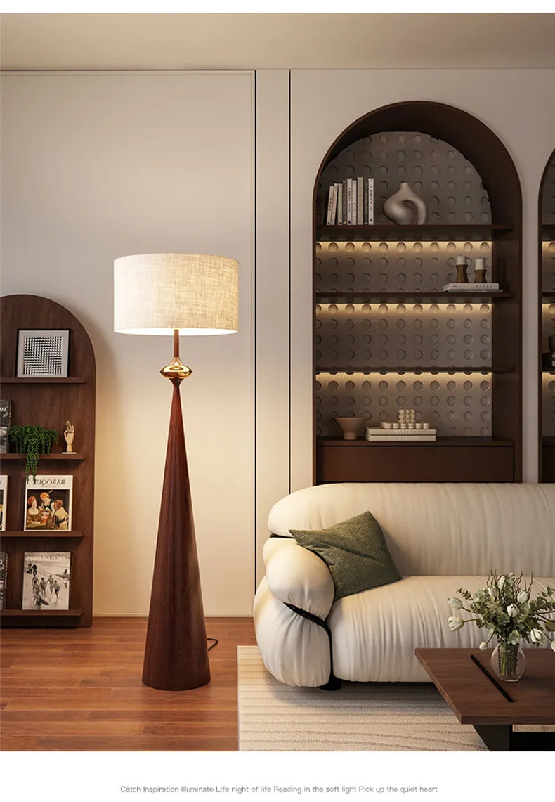 Wabi-sabi Floor Lamp Cloth Cover Art Decorative Bedroom Bedside Floor Light