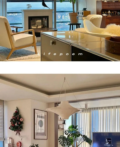 Modern Cream UFO Pendant Lights Nordic Design Dining Table Hanging Chandelier