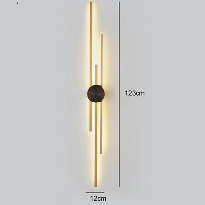 Modern Long Wall Lamp luxury minimalist black gold background LED Wall lights