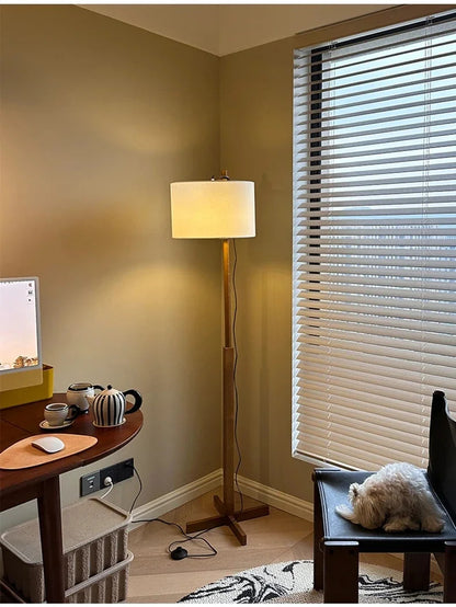 Japanese Fabric Liftable adjustable floor lamp reading floor lamp