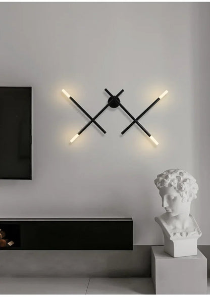 Nordic line Art Wall Lamp Modern Minimalist Creative Cross Shaped Sconce light