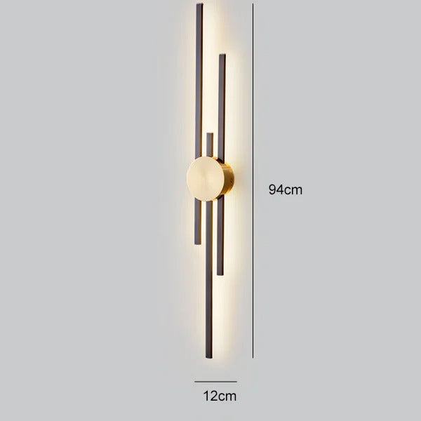 Modern Long Wall Lamp luxury minimalist black gold background LED Wall lights