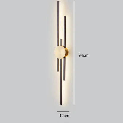 Modern Long Wall Lamp luxury minimalist black gold background LED Wall lights