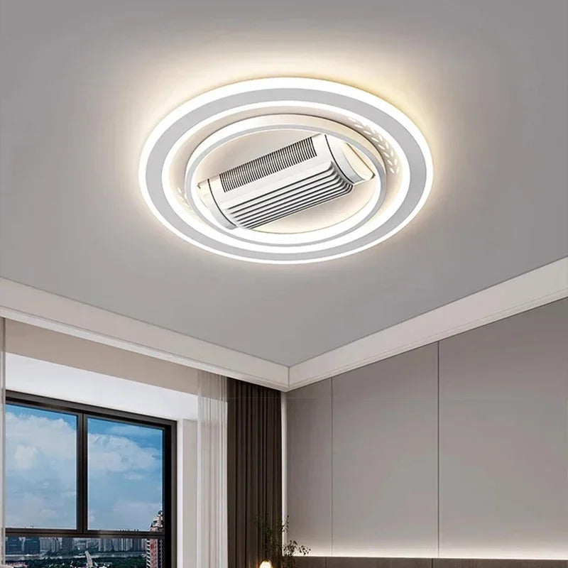 Invisible leafless LED ceiling fan light bedroom hotel remote control hanging lamp