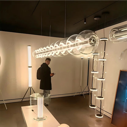 Italian Glass Bubble Pendant Light Dining Room Table Luce Sferica Glass Linear Lights Chandelier for Kitchen Island Bar Counter