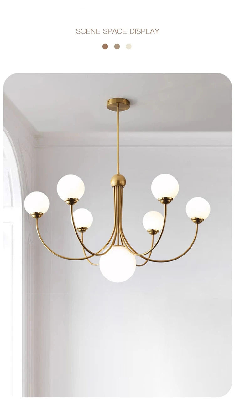 Nordic glass Pendant lamp French Gold chandelier