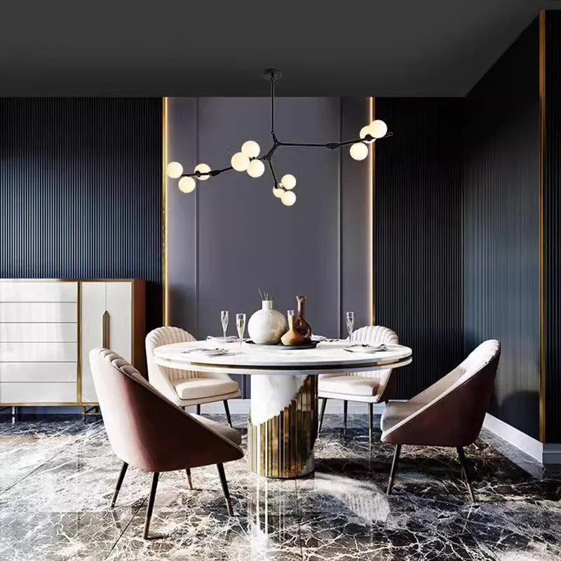 Nordic tree branch ball chandelier Modern white glass ball Led Pendant lights