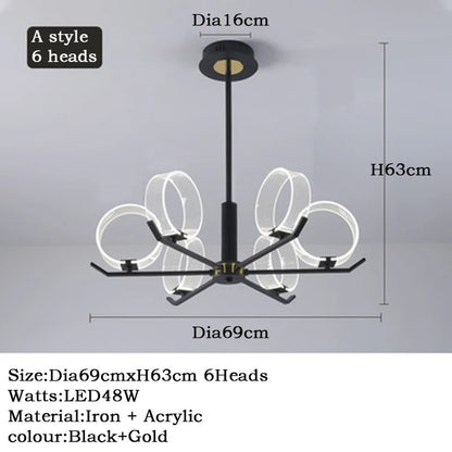 Acrylic LED Chandeliers modern retro lamp hanging