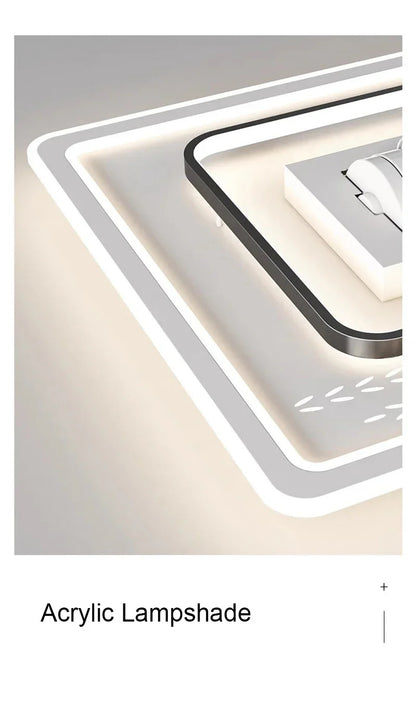 Invisible leafless LED ceiling fan light bedroom hotel remote control hanging lamp