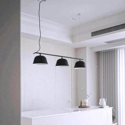 Danish designer Ambit rail pendant lamp Nordic black 3 heads long chandelier