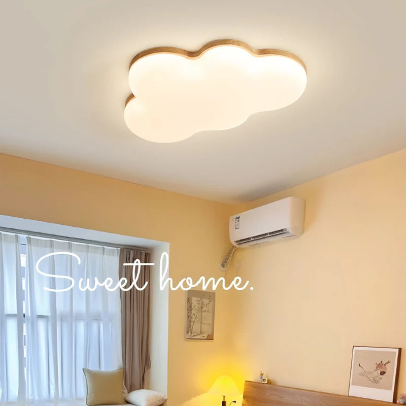Modern Cloud Ceiling Light cute wooden cartoon Children's bedroom lighting