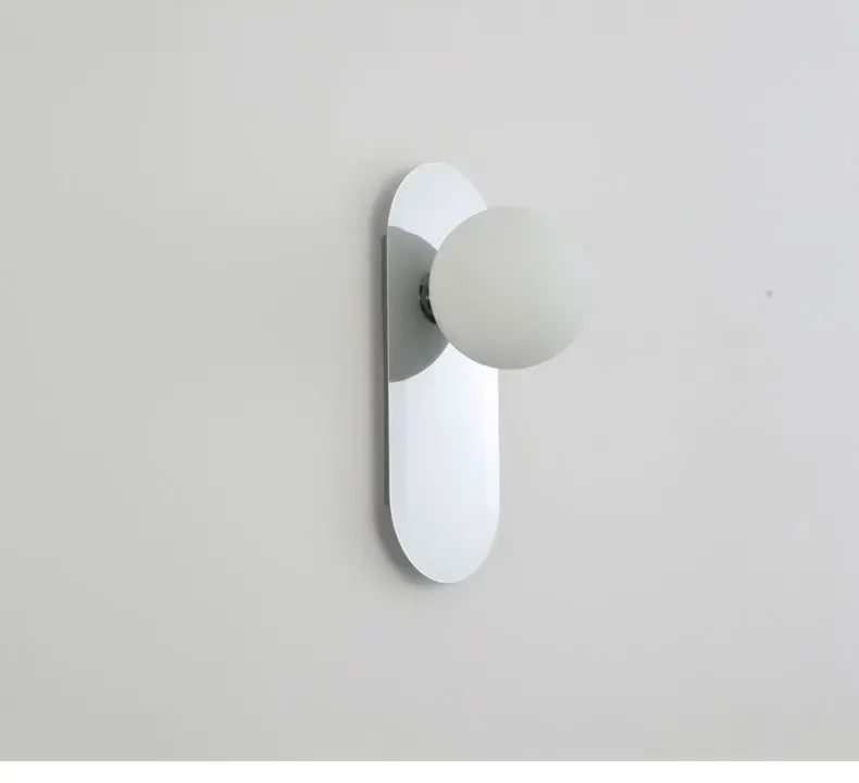 Modern Bauhaus silver small wall lamp Nordic simple bedroom bedside wall light