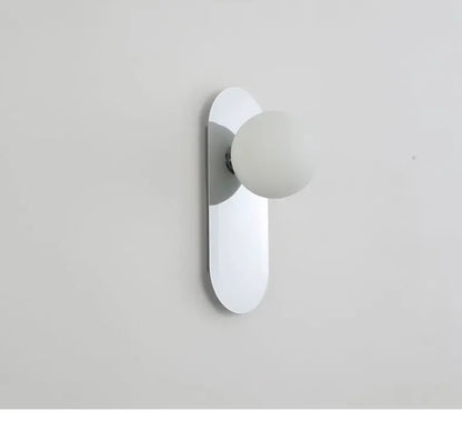 Modern Bauhaus silver small wall lamp Nordic simple bedroom bedside wall light