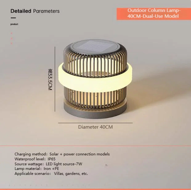 Outdoor wall column head lamps Waterproof solar floor lights  Pillar Wall lighting LED