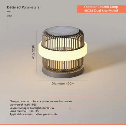 Outdoor wall column head lamps Waterproof solar floor lights  Pillar Wall lighting LED