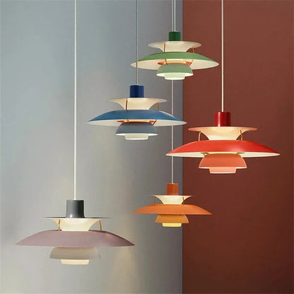 PH Pendant Lamp Danish Designer Umbrella Ceiling Chandelier Modern Colorful Led Pendant Lamp