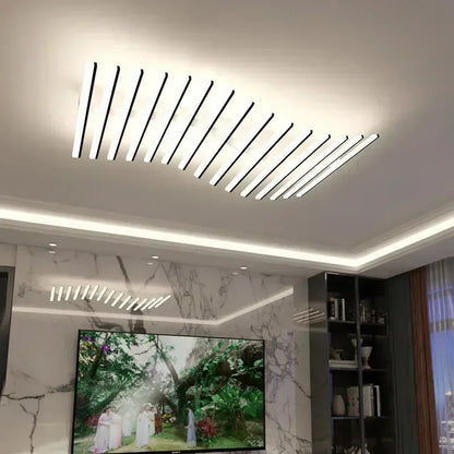 Art Fishbone Line Acrylic LED Ceiling Lamp Living Room Bedroom Lighting
